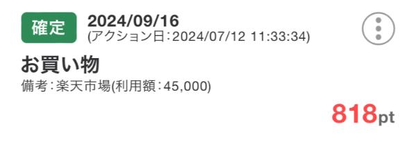 楽天市場の買い物でちょびリッチポイントを獲得した画像